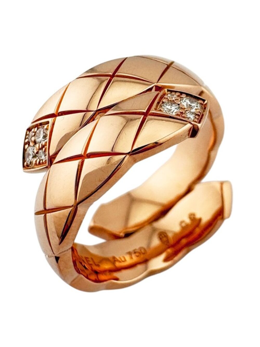 Chanel Coco Crush Diamond Ring 18K Pink Gold